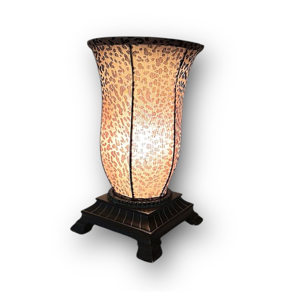 Vintage Leopard Print Accent L a mp 12″ Mood L i ghting with On/Off Cord Perfect - Picture 9 of 16